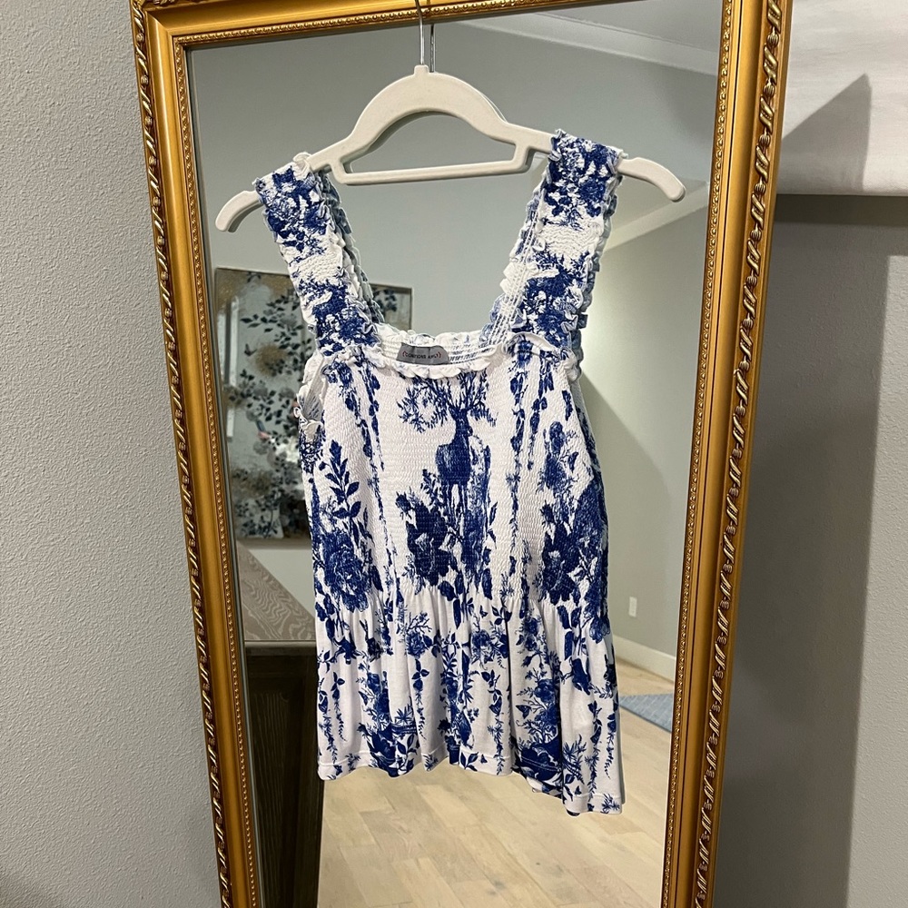 Conditions Apply printed smocked peplum top